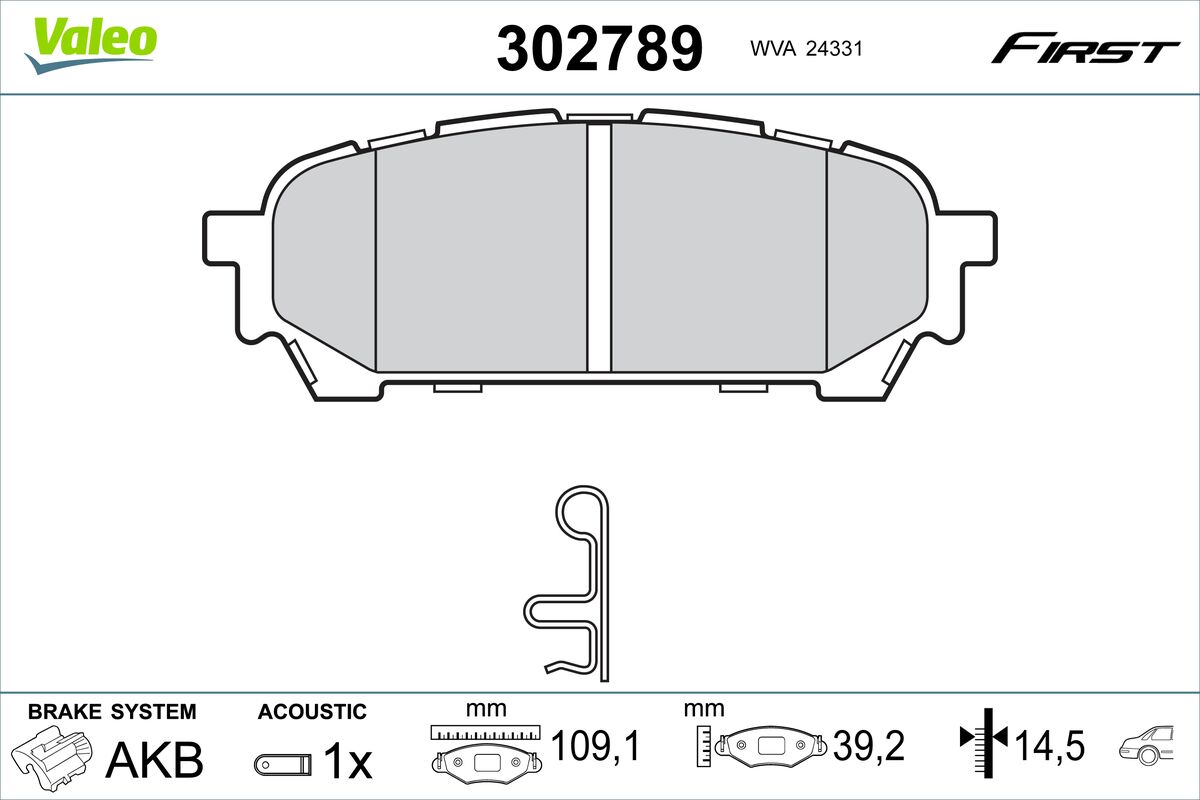 VALEO Fékbetét, mind 302789_VALEO